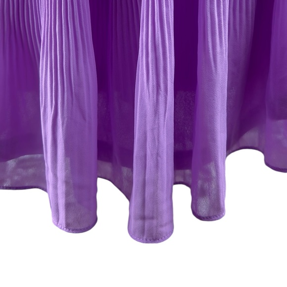 Women's Purple Pleated Blouse - Picture 10 of 11